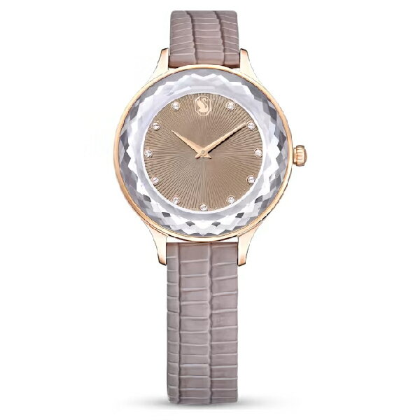Swarovski 施華洛世奇 Octea Nova 深邃質感 藍寶石水晶時尚腕錶 5649999/ 灰褐款/33mm｜樂天全館特惠中★指定刷卡回饋10%