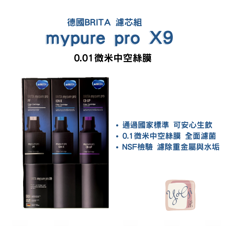下單再85折【德國BRITA 公司貨】mypure pro X9 濾芯組(0.01微米中空絲膜)