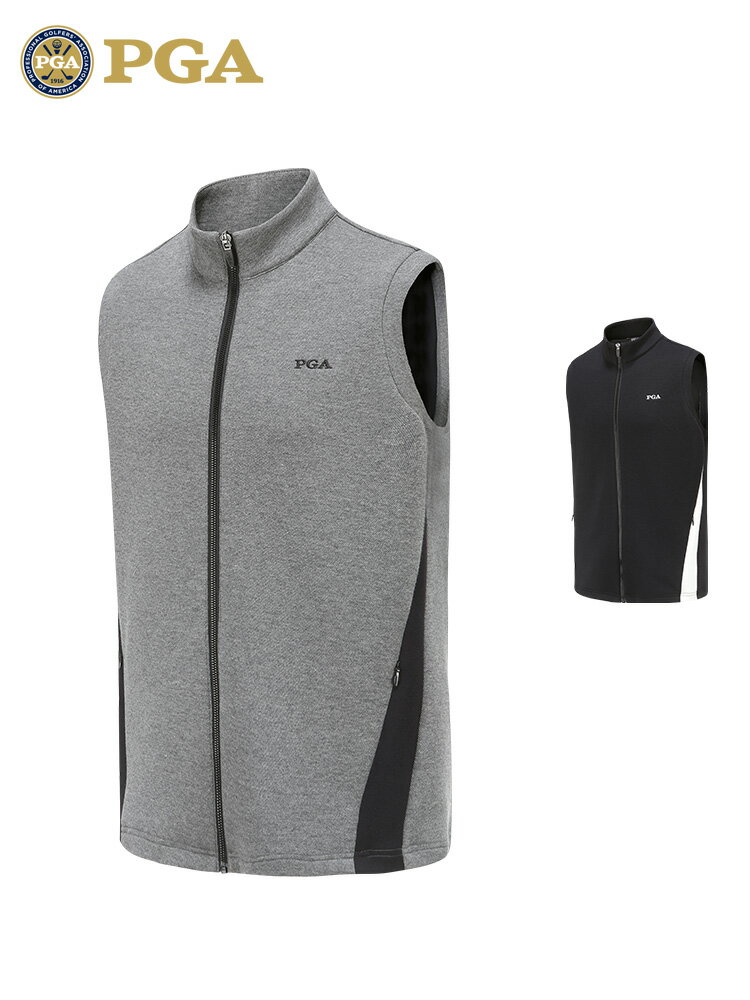 美國PGA 秋季新品 高爾夫馬甲 男士服裝 時尚運動外套 舒適百搭