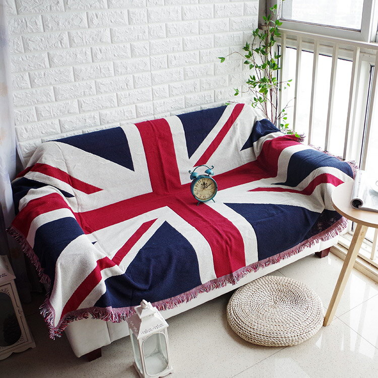 英國米字旗美式沙發毯子沙發巾蓋毯單人雙人裝飾毯掛毯加厚墊子