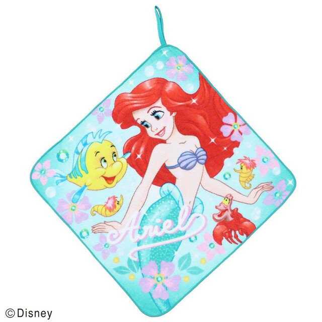 【震撼精品百貨】The Little Mermaid Ariel_小美人魚愛麗兒~日本Disney 美人魚可掛式方巾 毛巾*78537