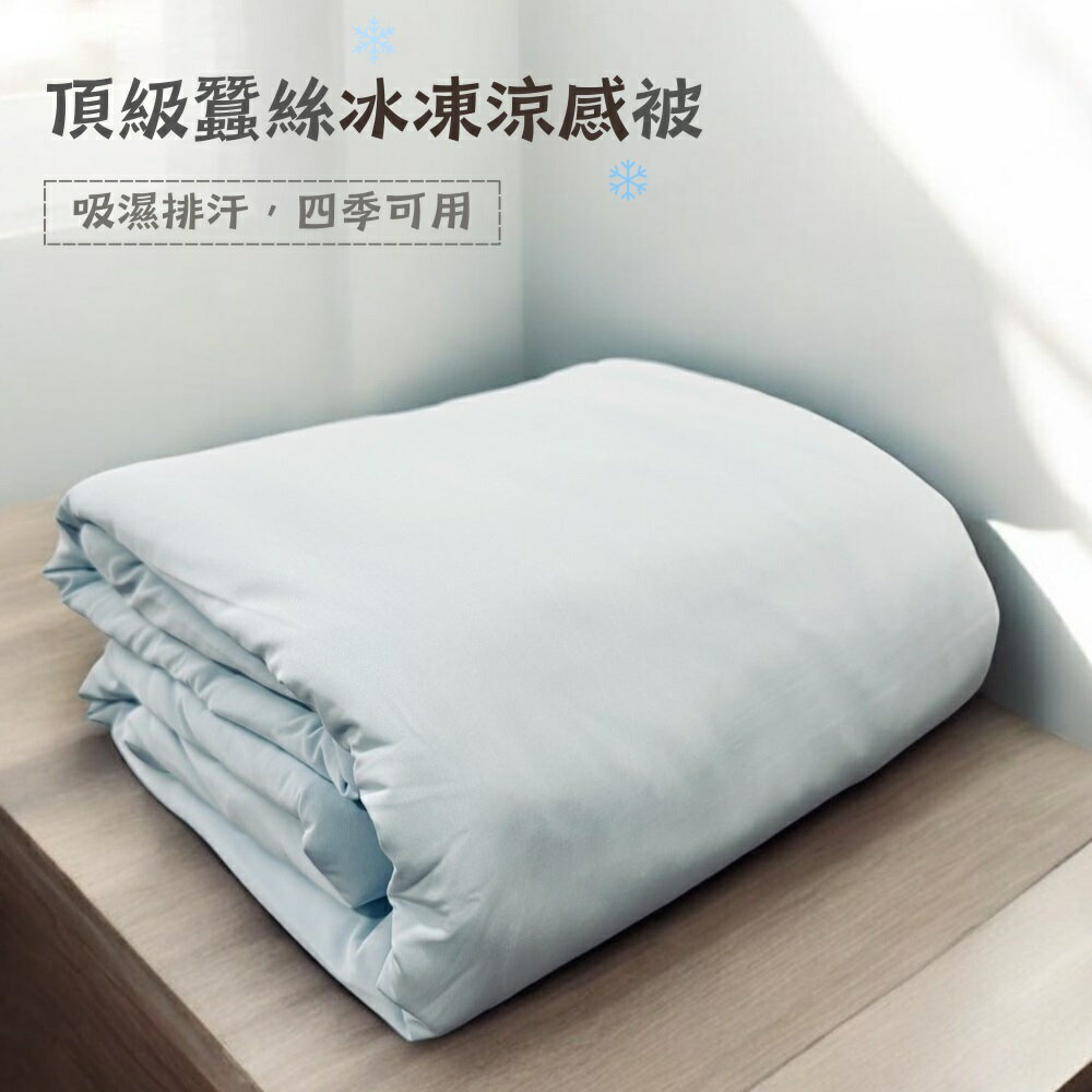 【KYOTO BEDDING 京都皇寢】 頂級蠶絲冰凍涼感被 可水洗涼被 薄被 冰冰被 四季被 素色夏被 冷氣被 0
