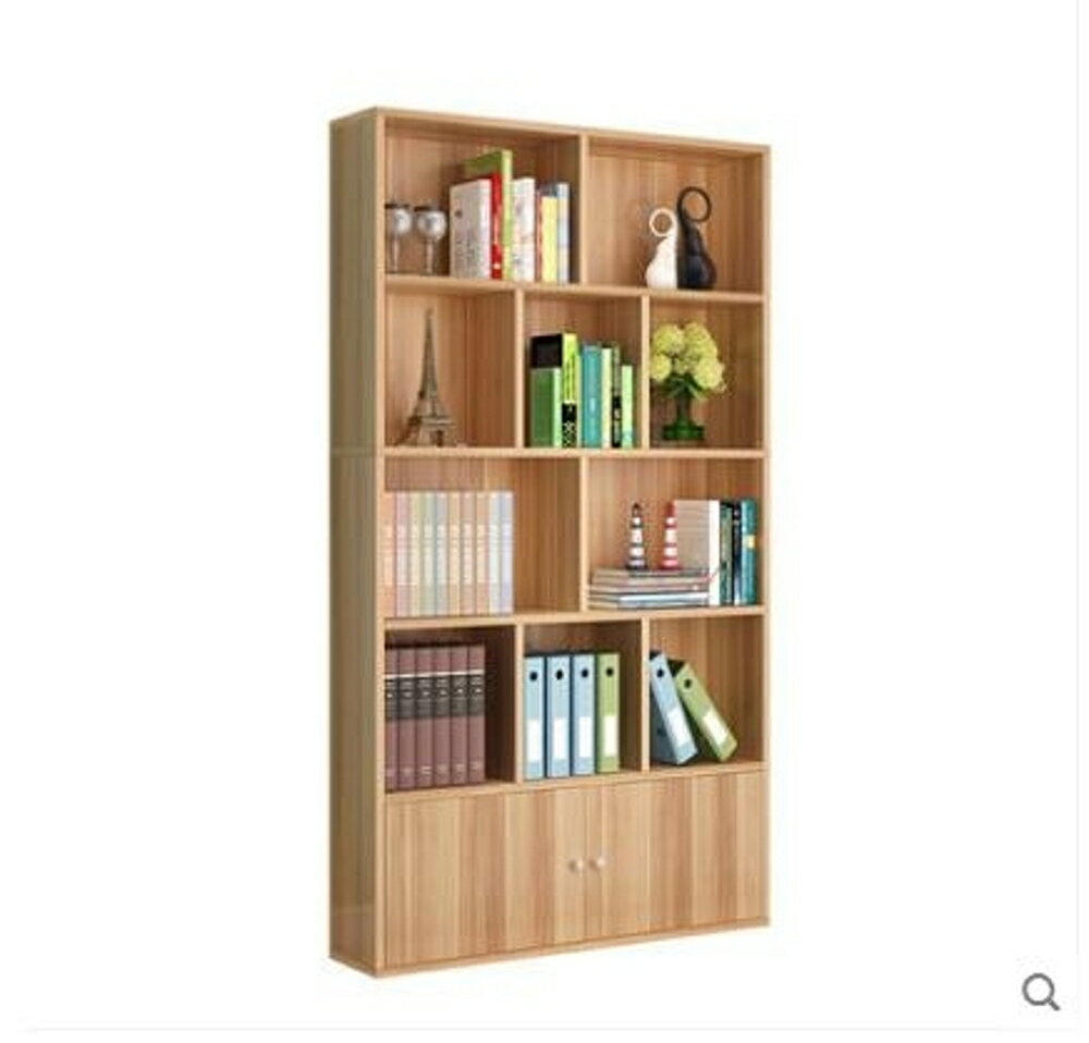 書櫃 書櫃書架組合落地置物架書櫥簡約現代經濟型省空間簡易帶門置物架 MKS 瑪麗蘇