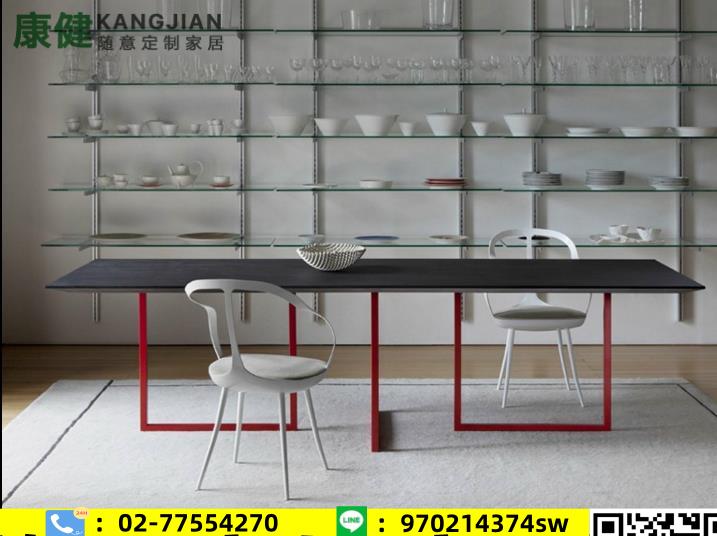 極簡實木辦公桌創意長方形會議桌簡約輕奢設計師書桌個性時尚餐桌