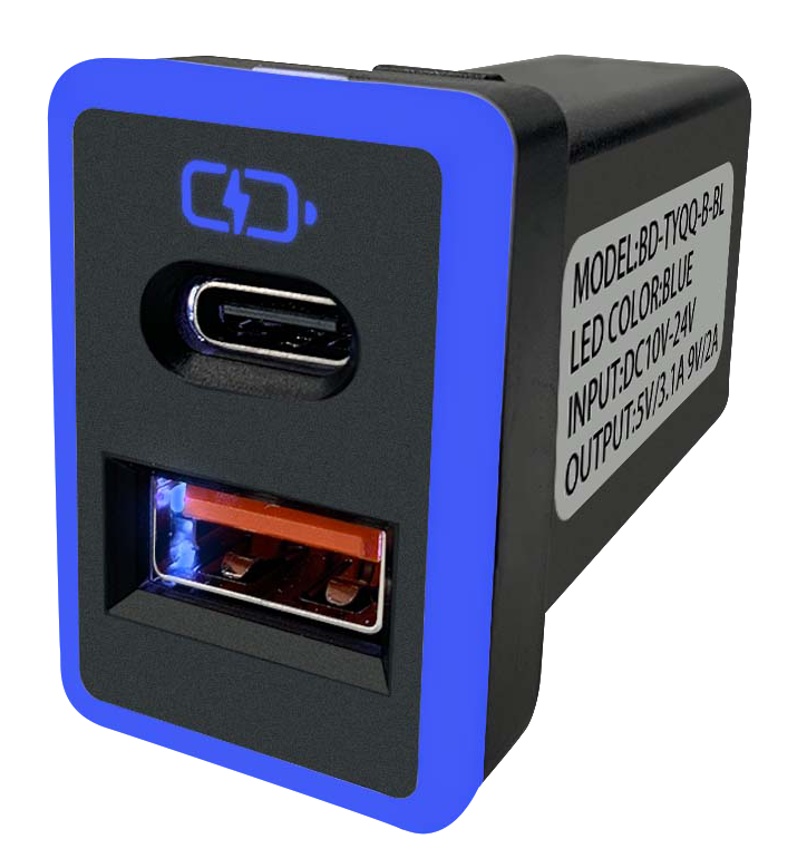 TOYOTA豐田車充 中型USB+Type C 免挖孔3.0快充「附翹棒」 0