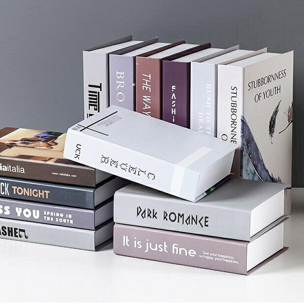 仿真書道具書書假書新屋樣品屋樣品書書櫃裝飾書北歐風英文一套10本隨機出貨現代風格雙12購物節 自由星期天