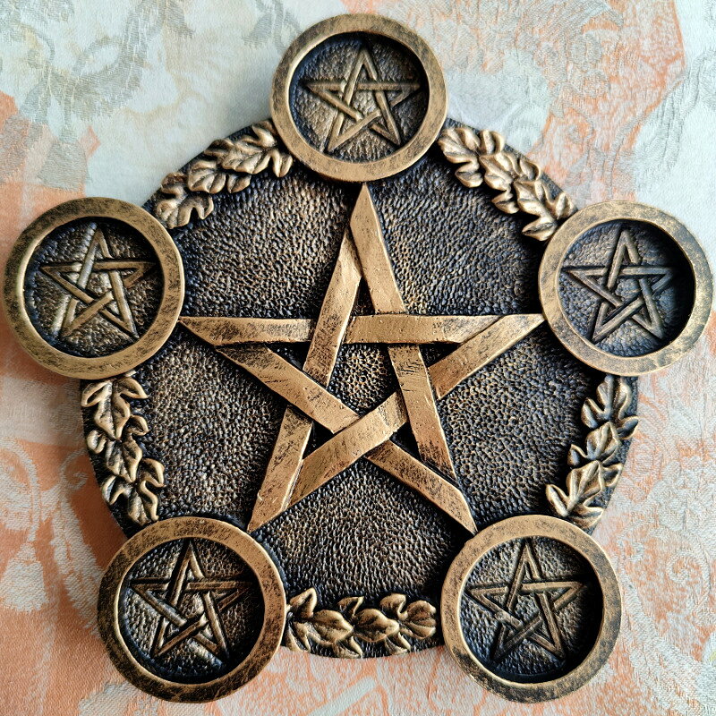 盤狀五芒星燭臺茶蠟杯蠟燭臺拍攝道具擺件 Altar Candle Holder