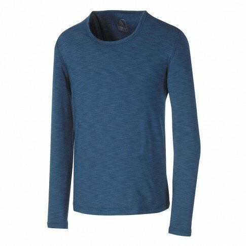 台灣《Mountneer》 男圓領遠紅雲彩保暖衣 藍色