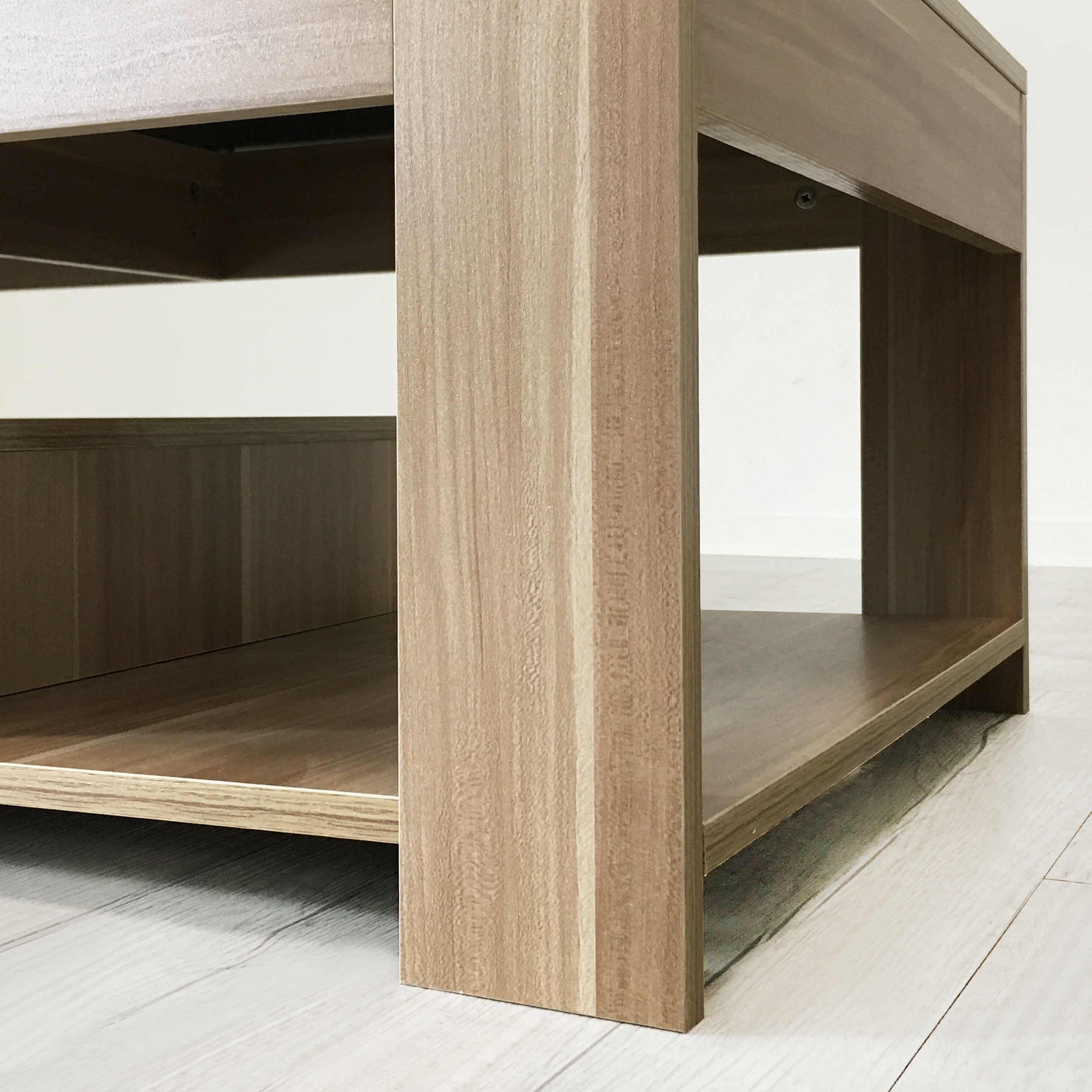 《黑帝斯》免運費 抽屜 茶几 工業風 玻璃 大几 長方 收納大茶几 桌子 創意傢俱 日式 木質 收納茶幾 黑色 柚木色 原木色 【新生活家具】 4