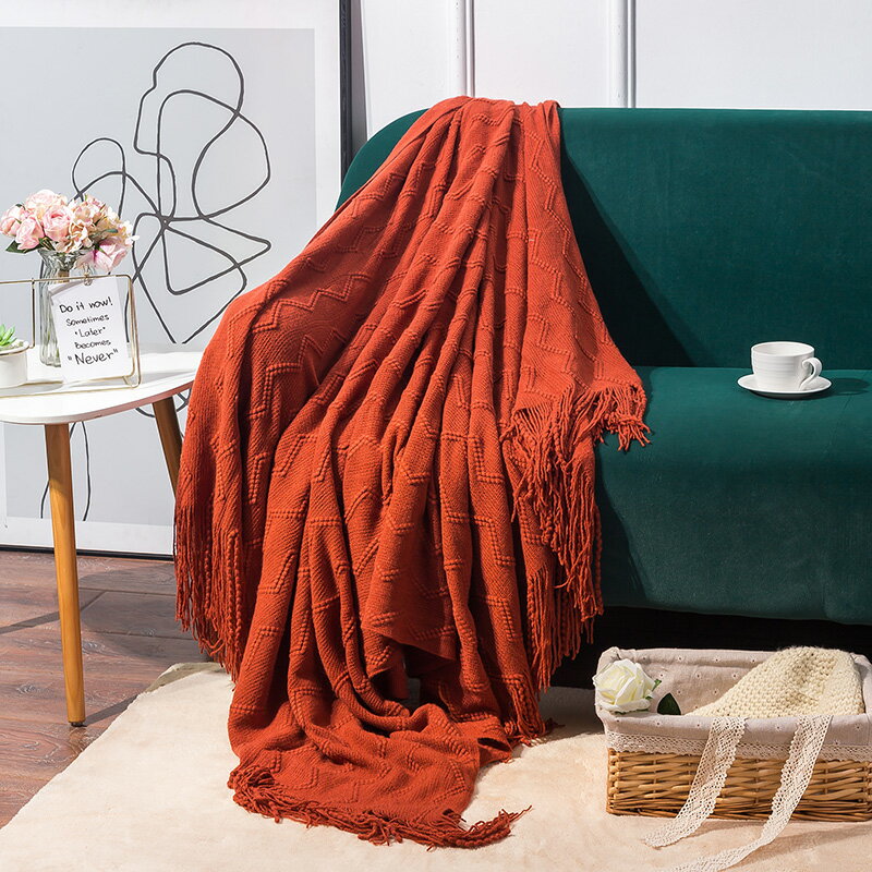沙發毯子北歐ins新款熱賣辦公室午睡蓋毯民宿裝飾床尾巾休閑毯