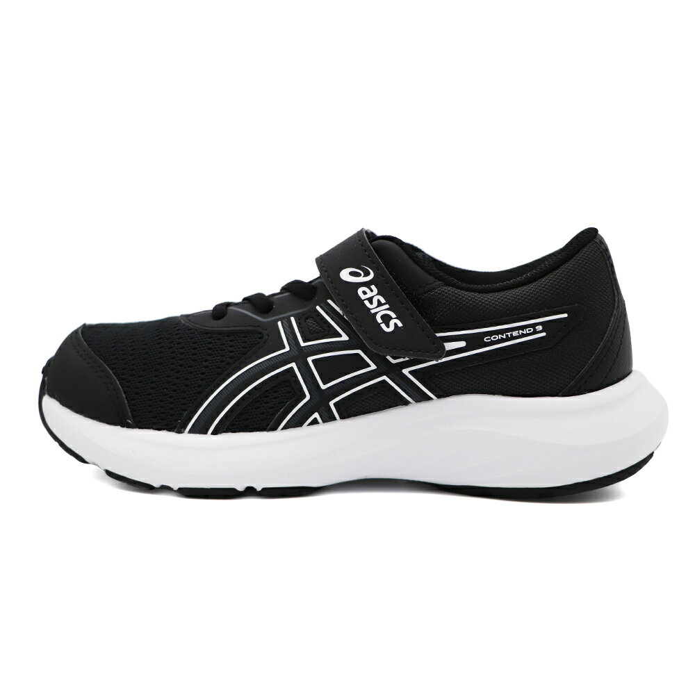 ASICS 亞瑟士 CONTEND 9 PS 魔鬼氈 運動鞋 中童 黑白 S0766 (1014A338-002)
