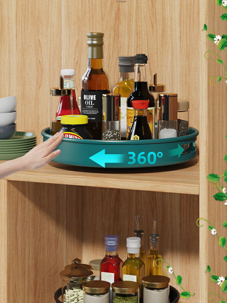 可旋轉調料置物架廚房臺面多功能轉角放醬油瓶調味料收納專用神器