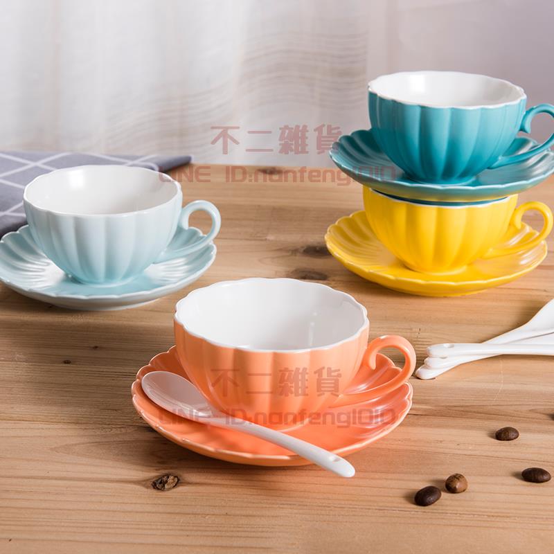 陶瓷咖啡杯碟套裝歐式大容量拉花咖啡杯子拿鐵杯紅茶杯【不二雜貨】