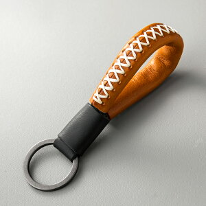 縫線皮繩鑰匙扣掛件創意個性汽車鏈鎖匙圈環情侶一對簡約手繩掛飾