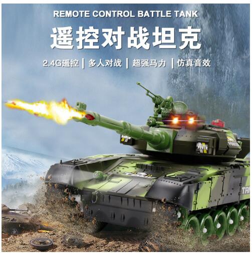 遙控坦克車遙控坦克兒童大號充電動履帶式可發射對戰坦克越野汽車男孩玩具LX 可開發票 交換禮物全館免運