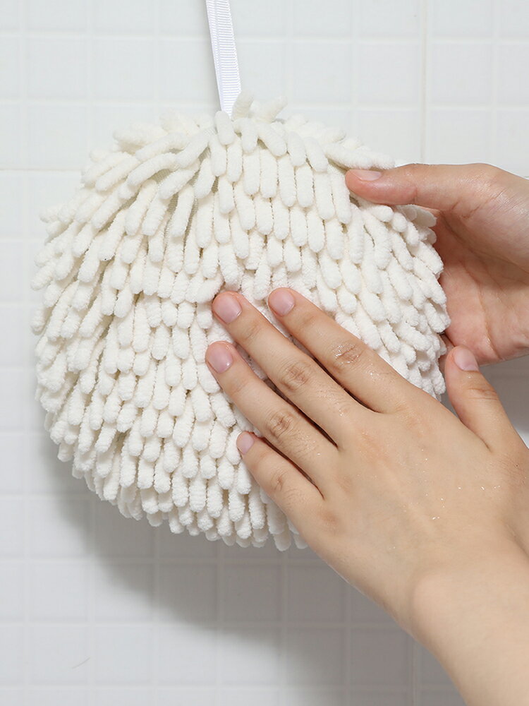 衛生間浴室廚房日式雪尼爾可掛式兒童珊瑚絨擦手巾球速干吸水家用