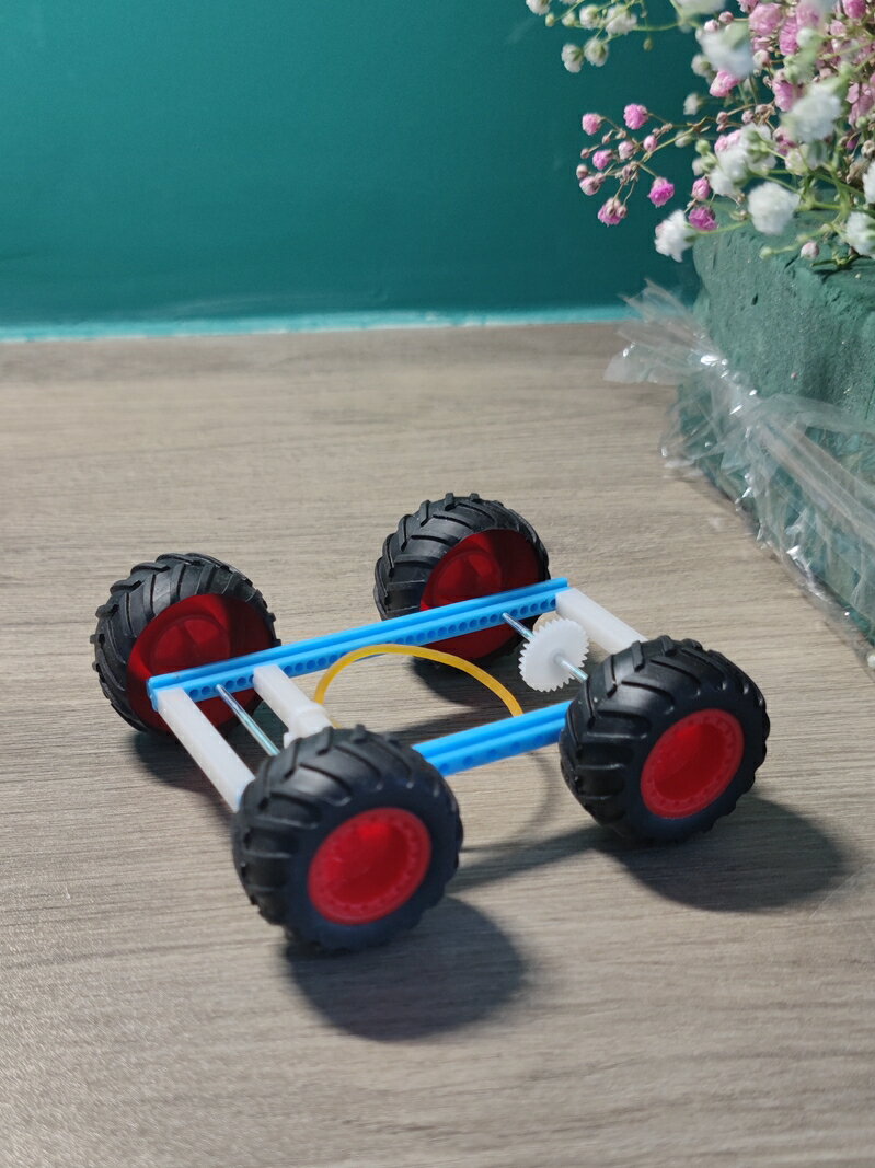 橡皮筋動力小車教具 小學五年級科學課教具科技小製作小發明材料