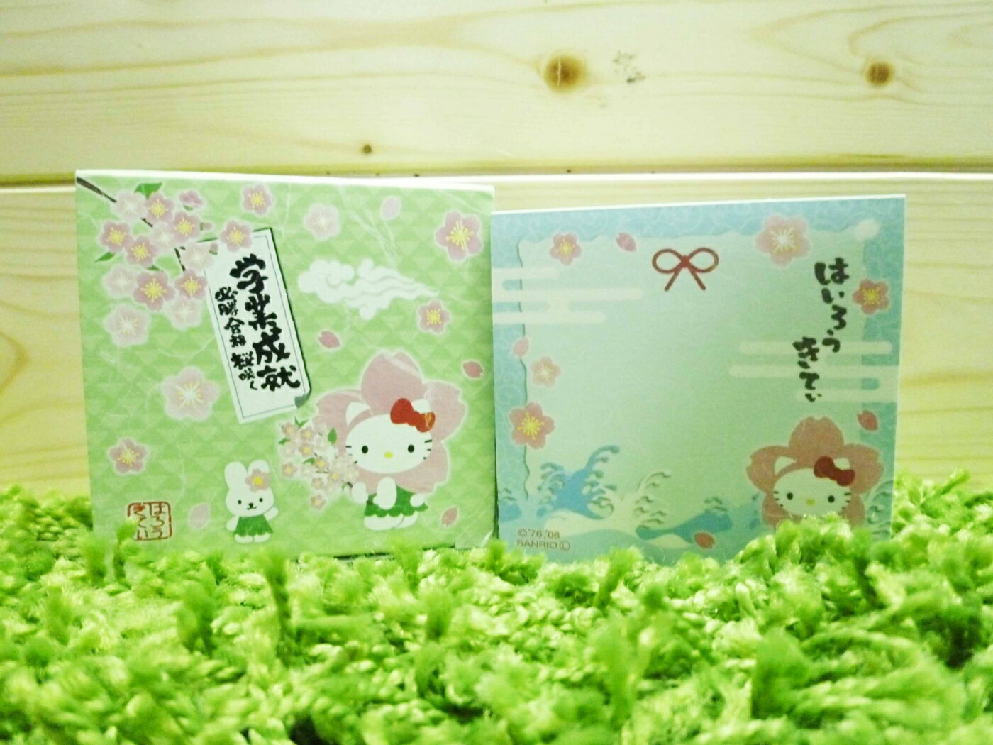 【震撼精品百貨】Hello Kitty 凱蒂貓 便條紙-綠櫻花造型【共1款】 震撼日式精品百貨