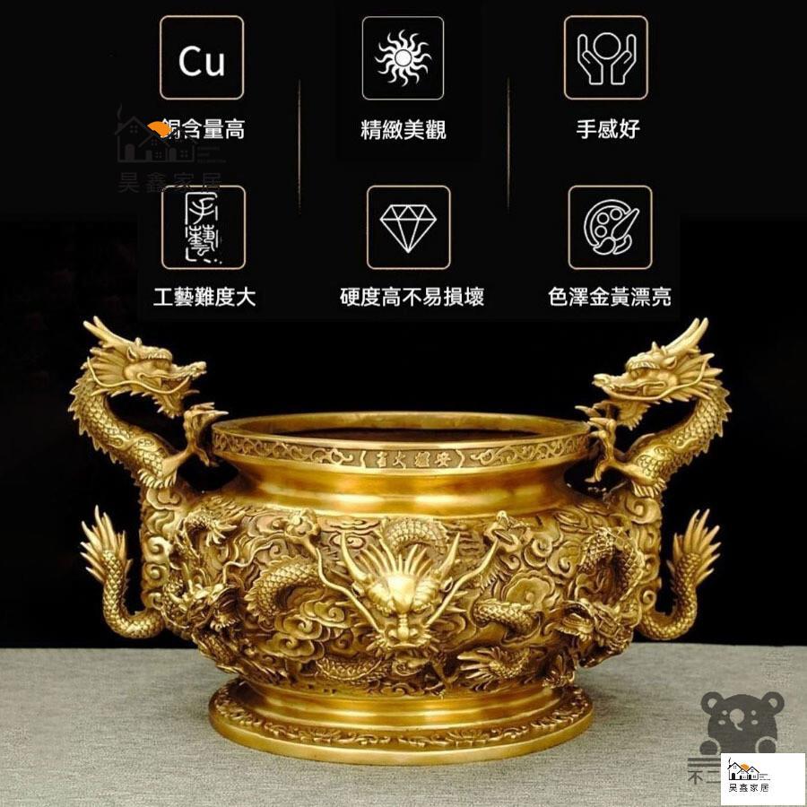 開運 龍 龍神 九頭龍 九龍香炉  白銅製（洋銀） 中国 大明宣徳年製 公司貨可開發票【免運龍頭純銅香爐】神桌香爐燒香爐雙龍神明爐供奉香爐