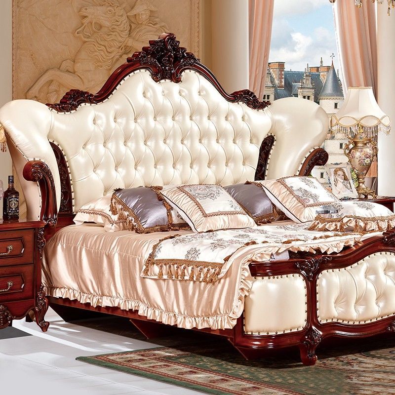 床歐式雙人太子床主臥1.8米定制2奢華風格公主床法式婚禮床太子床