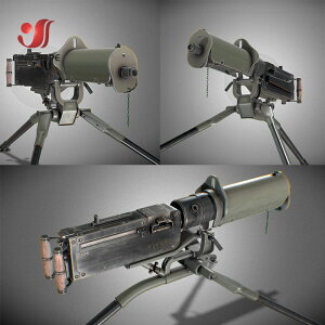 模型擺件 4D拼裝'馬克沁'重機 槍 1比6拼裝槍模24式軍事武器擺件 模型 全館免運