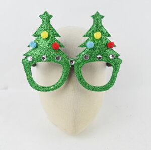 聖誕樹造型眼鏡，聖誕節/派對/尾牙/表演/角色扮演/面具/舞會/搞怪/春酒/道具/造型眼鏡/慶生/佈置，X射線【X050803】