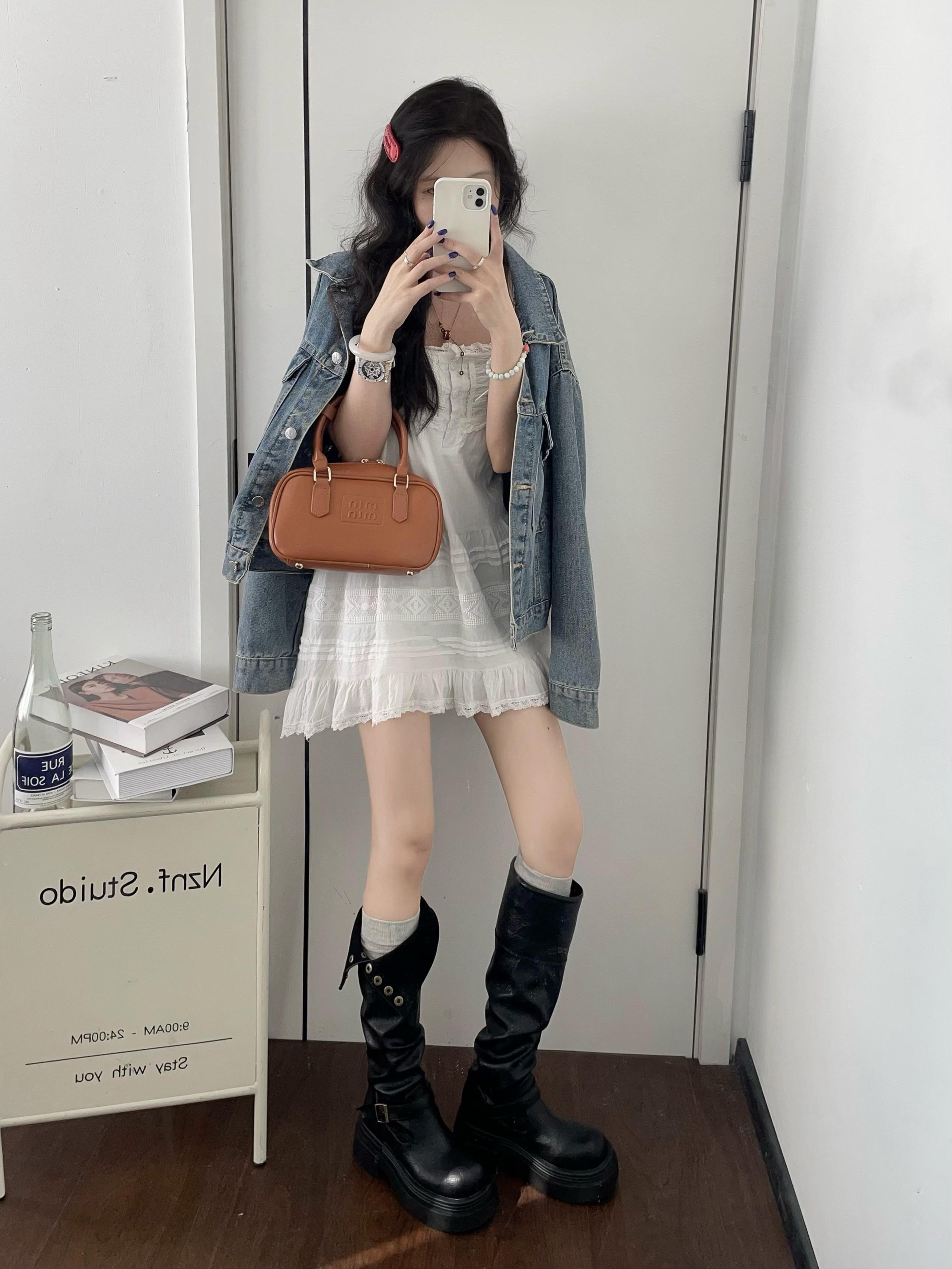黑色高筒靴子秋冬厚底長筒靴女2024新款加絨增高小個子粗腿騎士靴【雲木雜貨】