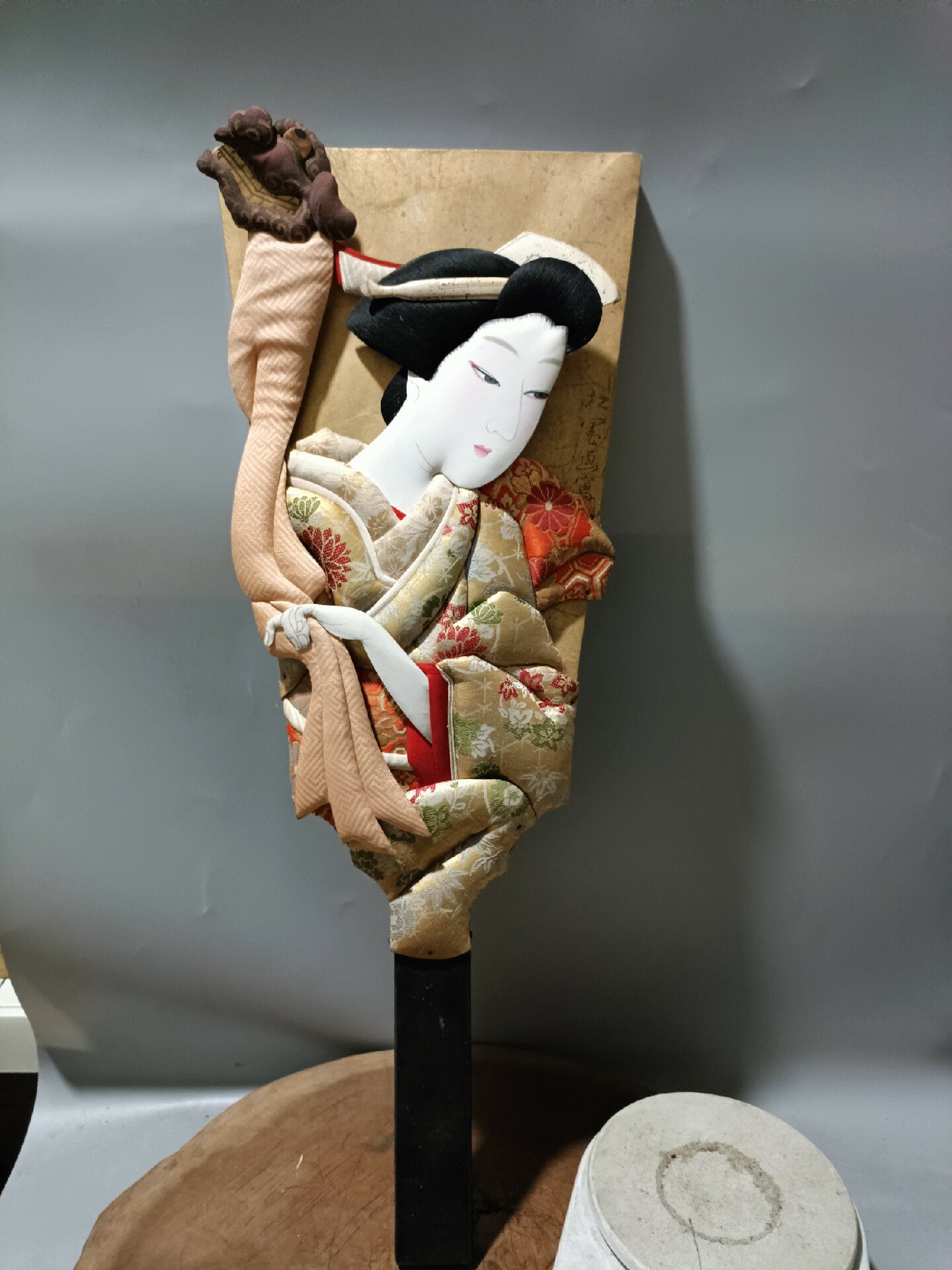 少見玩意，日本迴流昭和早期老浮世繪木版畫。掛件擺飾，3D立體