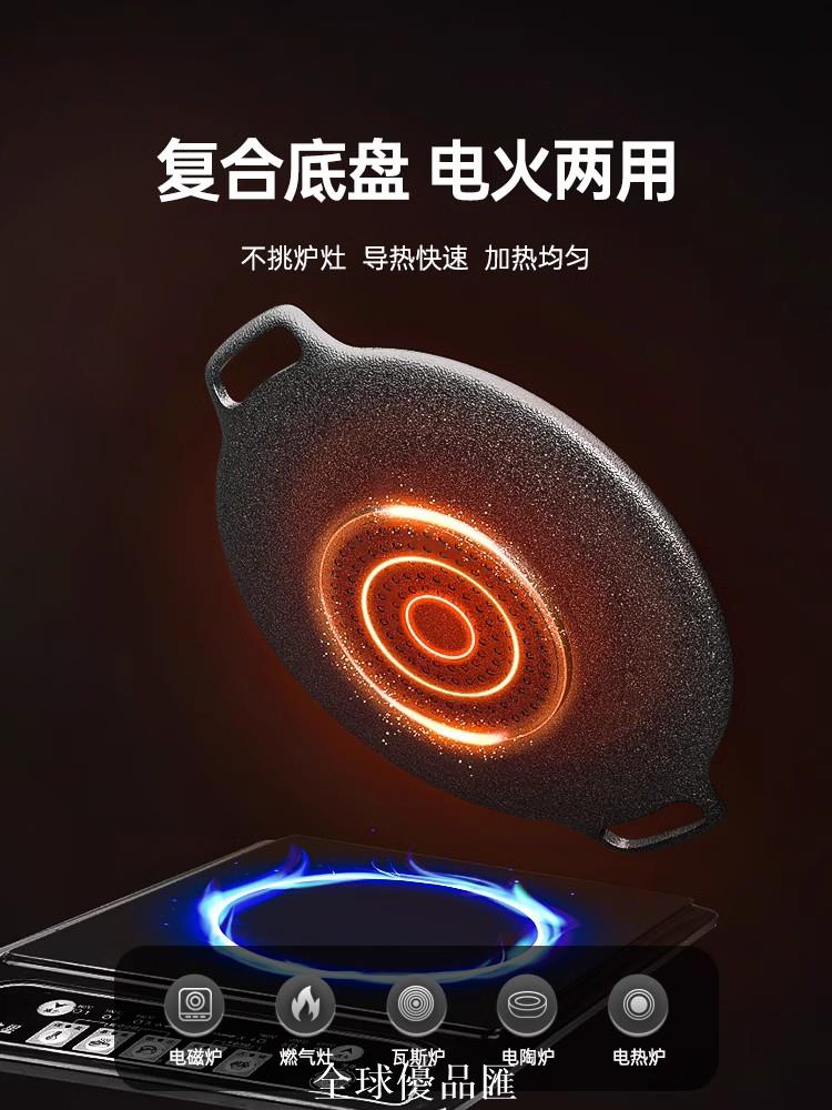 【全球優品匯】露營烤盤便攜戶外電磁卡式爐鐵板燒烤盤煎鍋麥飯石韓式家用烤肉盤