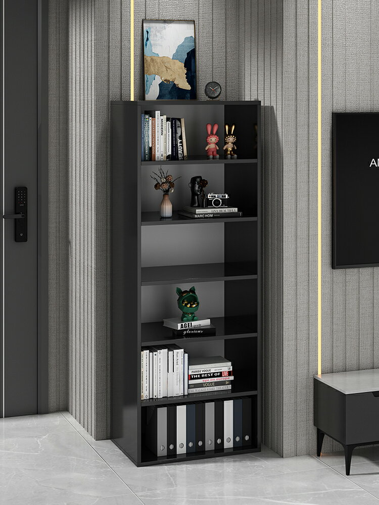 簡易書架落地多層置物櫃家用書櫃客廳靠墻收納分層架子儲物小櫃子-快速出貨