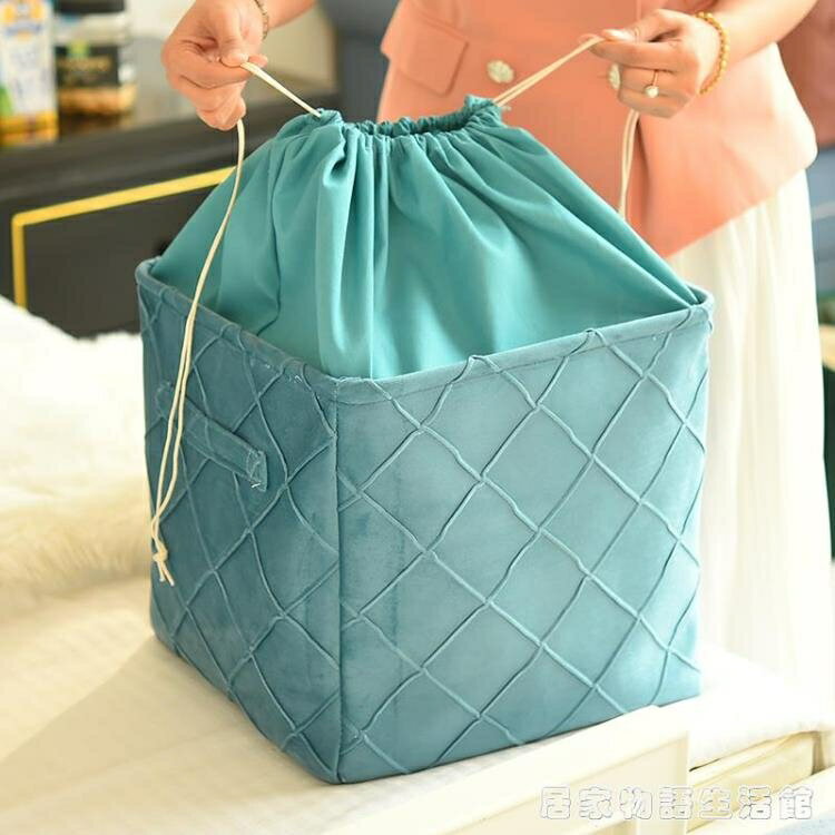 絲絨收納盒衣服整理箱玩具收納箱布藝家用可摺疊特大號衣櫃整理箱 99購物節