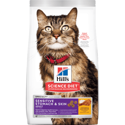 希爾思Hills 希爾思貓飼料 成貓 敏感胃腸與皮膚 3.5磅⭐寵物周年慶-9月滿1999抽多尼斯寵物自動餵食器⭐