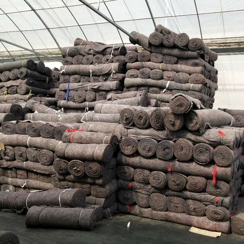 廠家直銷土工布毛氈大棚保溫棉鋪路施工保濕養護毯包家具毯防草布