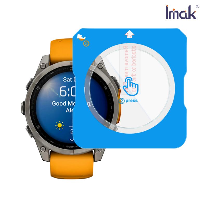 鏡頭貼 Imak 艾美克 GARMIN Fenix 8 AMOLED (51mm) 玻璃手錶膜(自帶定位版) 保護貼 玻璃貼 手錶保護貼 【愛瘋潮】