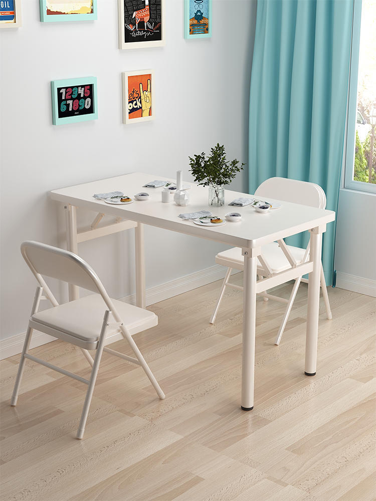 可折疊桌子簡易吃飯桌椅組合小戶型飯桌出租屋長方形書桌家用餐桌