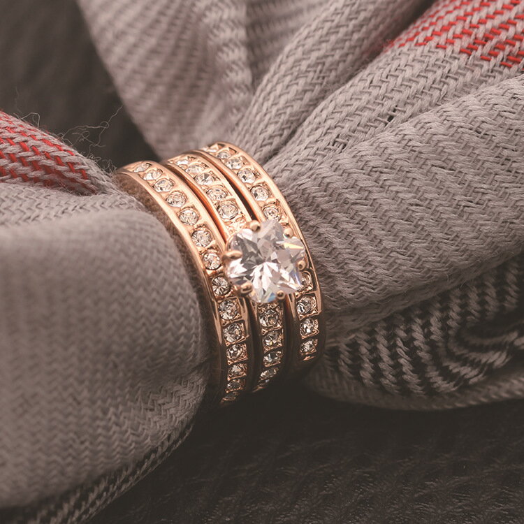 首飾品三環戒可分開戴食指戒女 一件代發戒指