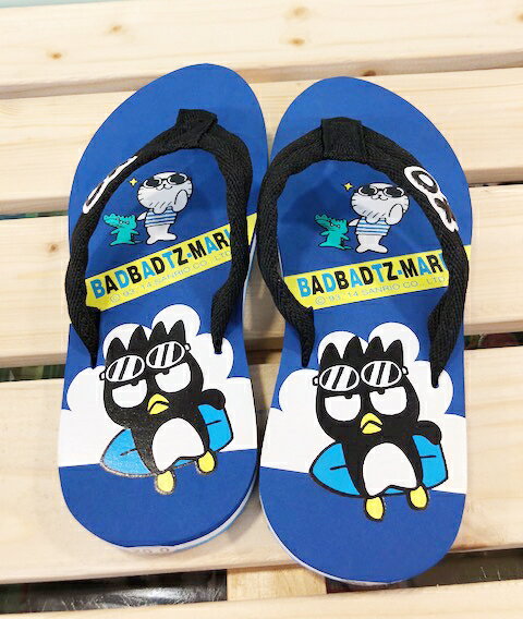 【震撼精品百貨】Bad Badtz-maru 酷企鵝 台灣製正版兒童夾腳拖鞋-藍色(17 23號)#14665 震撼日式精品百貨