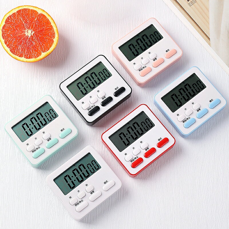 彩色電子計時器 電子計時器 定時器 鬧鐘 鬧鈴 時鐘 倒數 時間管理 廚房 烘焙 學習【BlueCat】【JH1412】