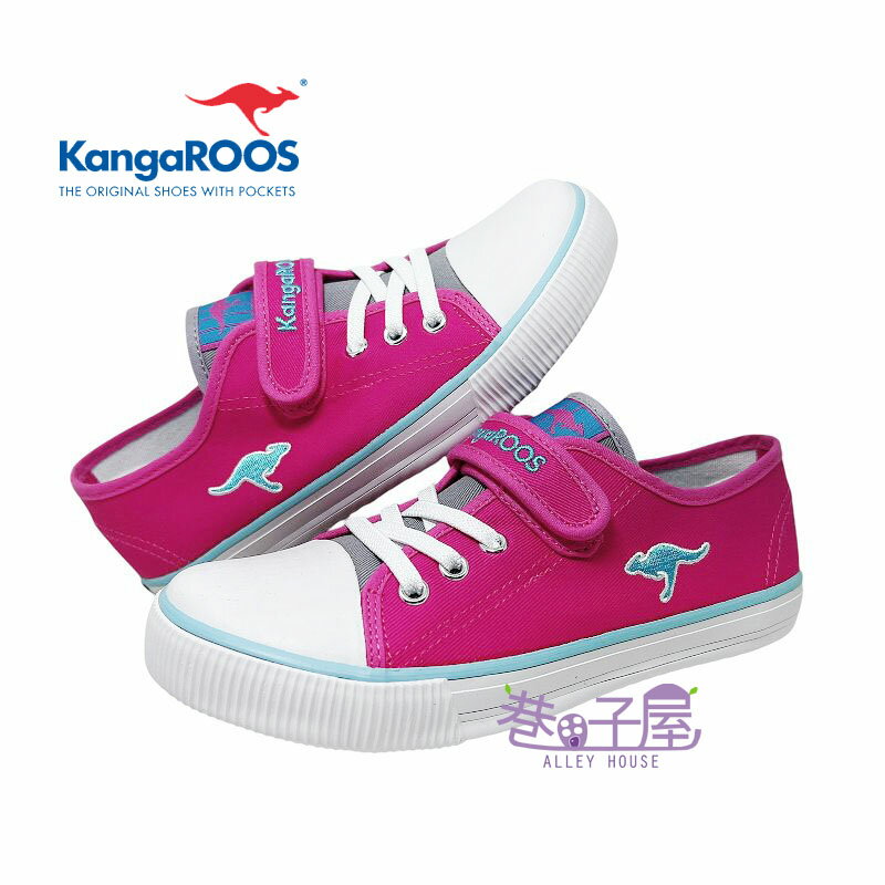 KangaROOS美國袋鼠鞋 童鞋 CODY 色彩拼接 防滑 魔鬼氈 帆布鞋 [KK21263] 桃【巷子屋】