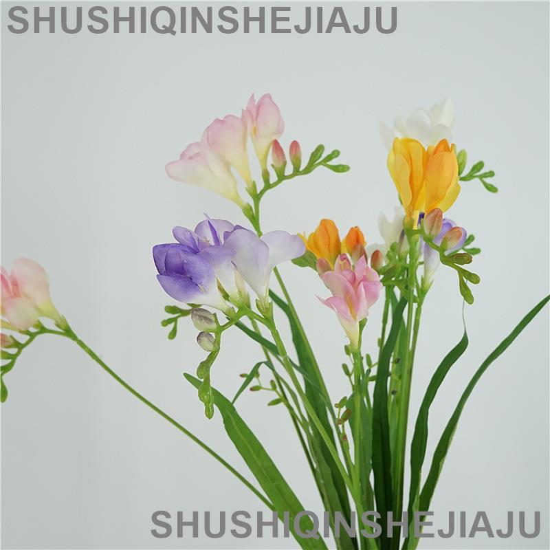 滿280元出貨 仿真花 假花 可開發票 香雪蘭仿真花小蒼蘭室內家居餐桌裝飾品插花擺件軟裝婚慶造景絹花