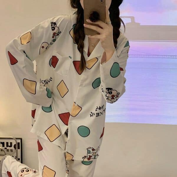 春秋小新睡衣圖案家居睡衣