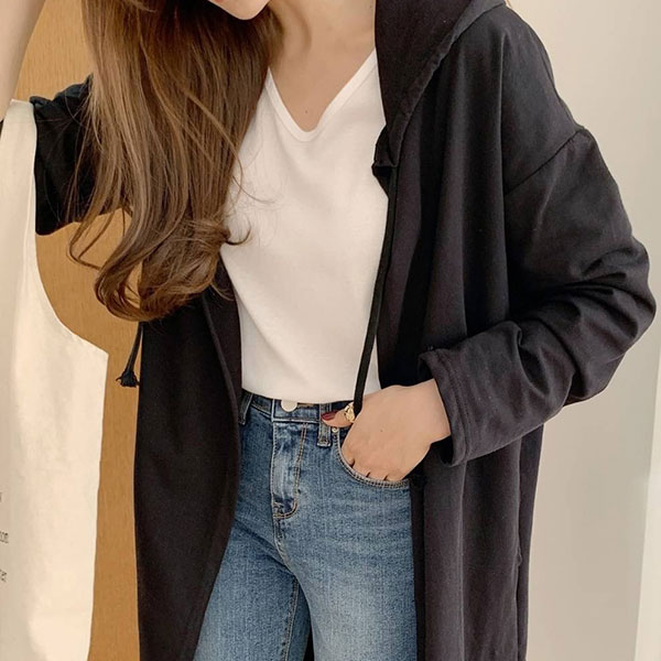 ANNAS 正韓 米奇 外套 棉質外套 長版 可愛 外搭 卡通 顯瘦 斗篷 小外套 韓國 4