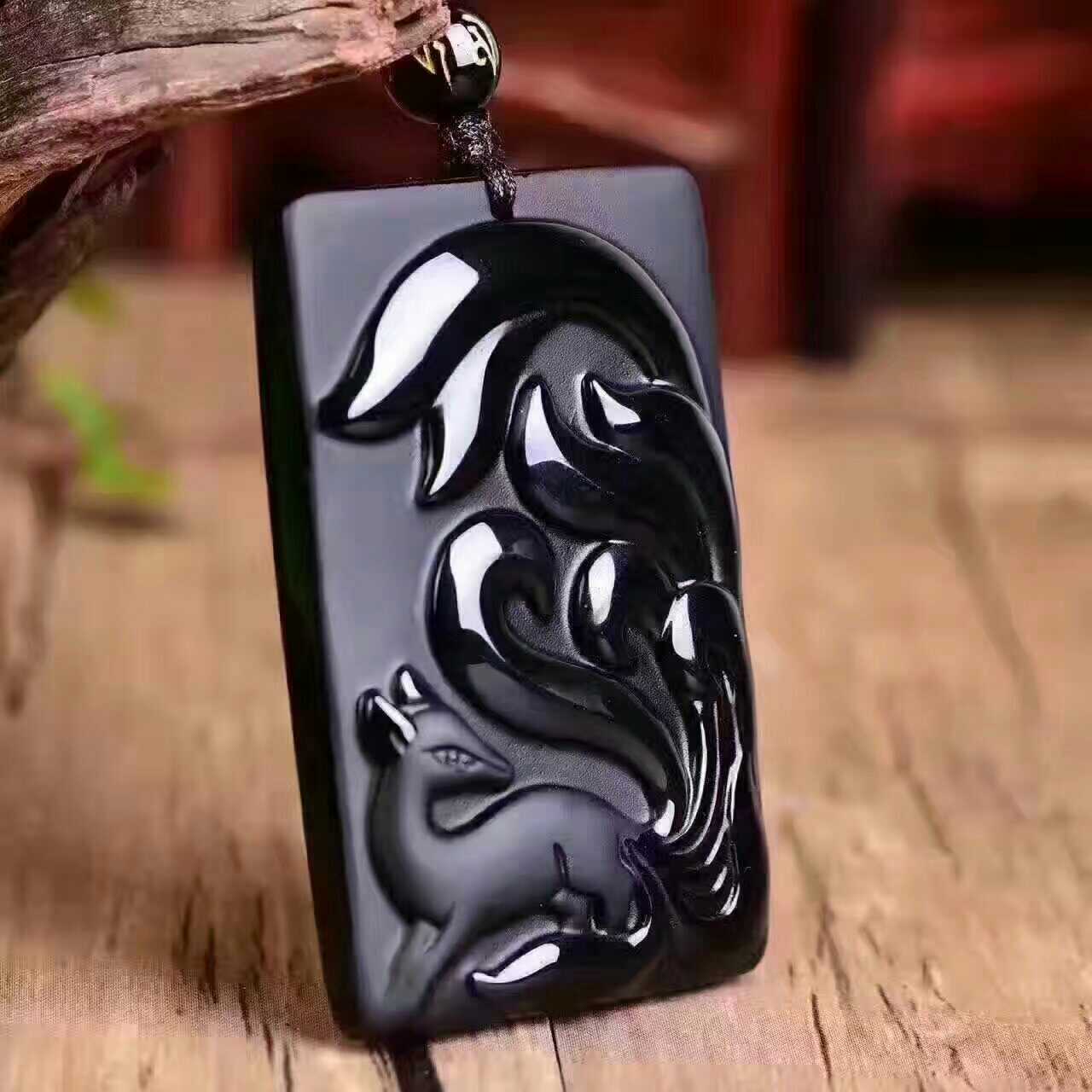 黑曜石增合奇緣九尾狐貍 催緣增緣黑狐佳緣靈狐吊墜男女款 6