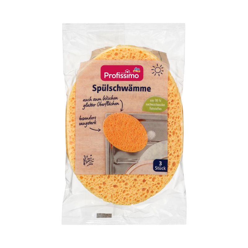 德國 Profissimo dm 洗碗海綿 3st 吸水海綿 居家 清潔 碗盤 廚房用具 附發票現貨 全館499超取免運｜滿額領券最高現折$200⚡專櫃保養美妝 品牌香氛 美的三次方【心心哈德】
