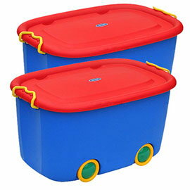 【nicegoods】 大寶-玩具滑輪整理箱(容量45L) (2個/組) (整理箱 收納箱 掀蓋 儲物 樹德)