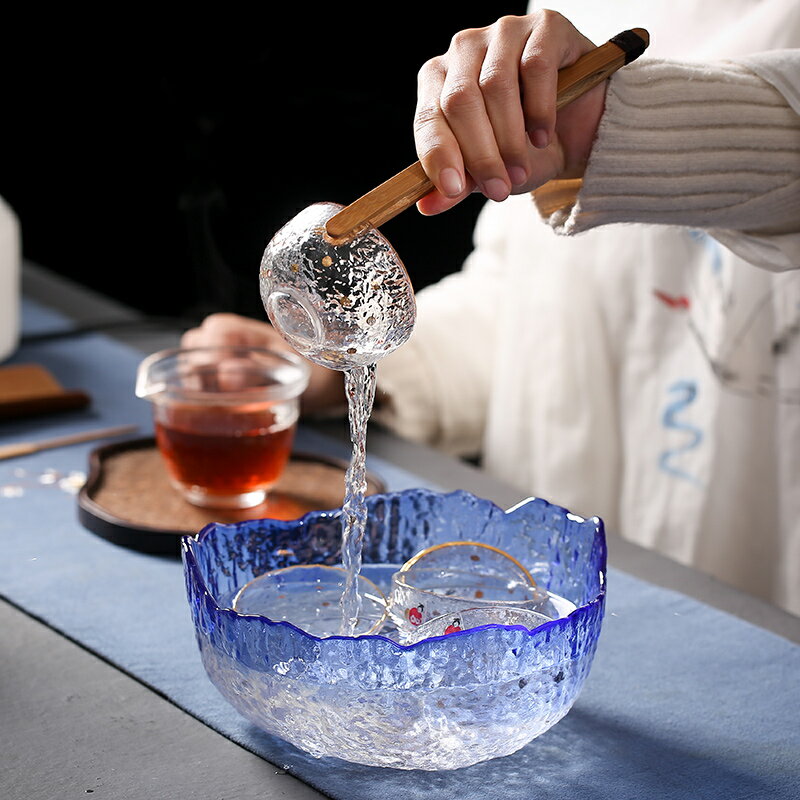 家用大號玻璃茶洗水洗杯洗筆洗茶水桶水盂花盆果盤茶道零配件茶具
