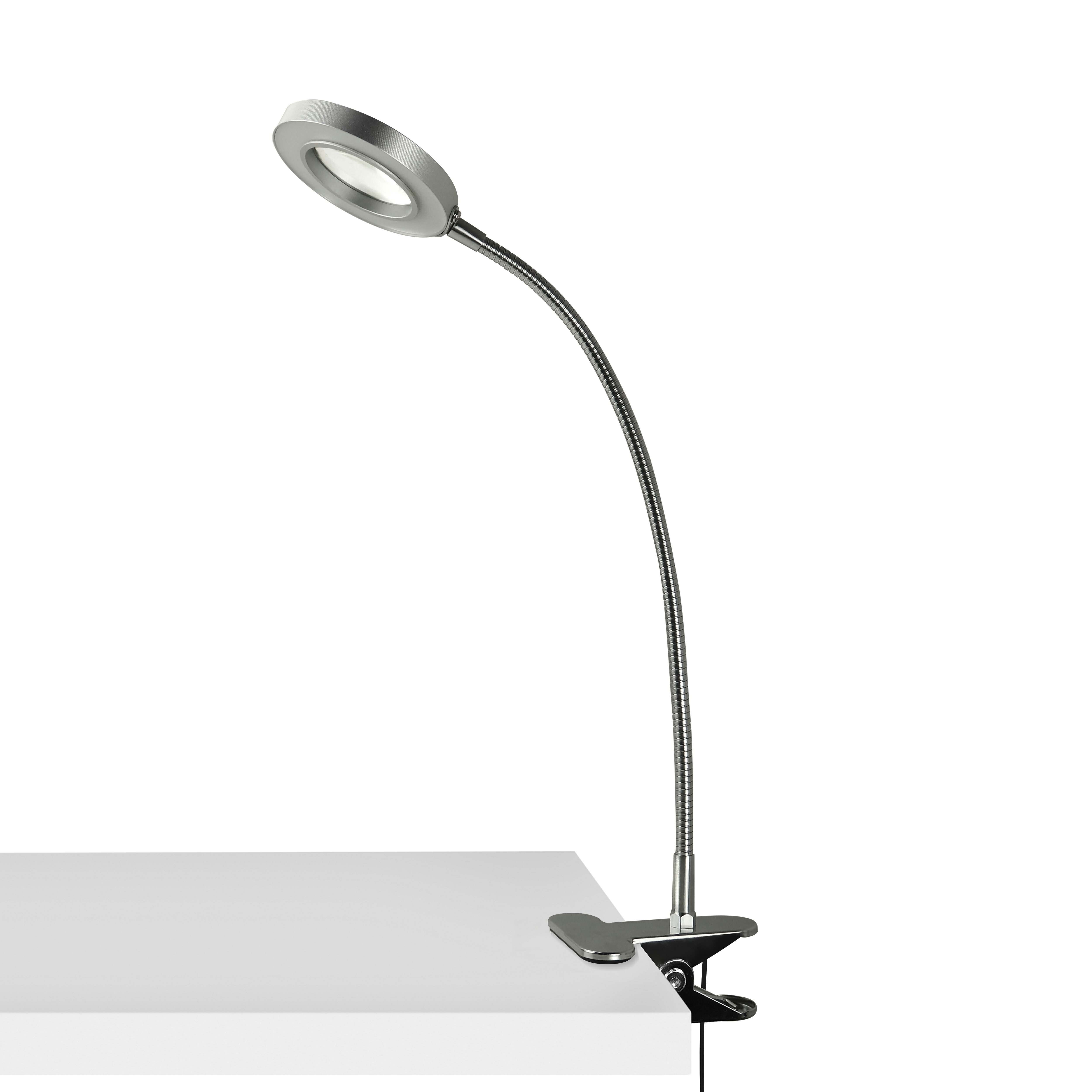 Andmakers Estelle Flexible Led Desk Light With Magnifier Silver