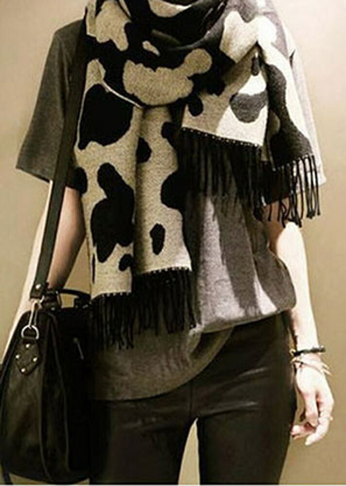 ✤宜家✤時尚溫暖冬季流行毛線圍巾 保暖針織圍脖兩用披肩