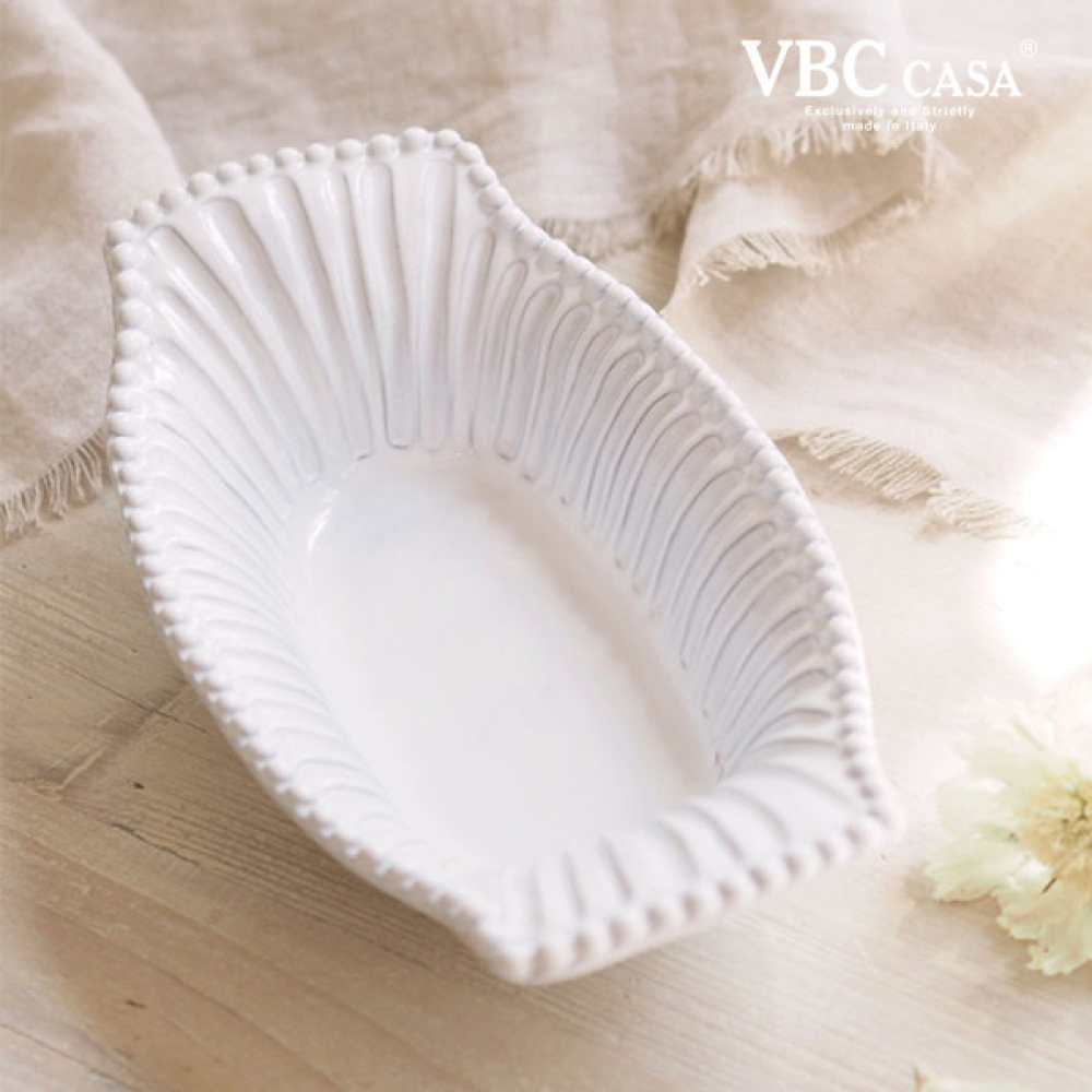 義大利VBC casa條紋系列 26 cm 焗烤盤 / 純白色