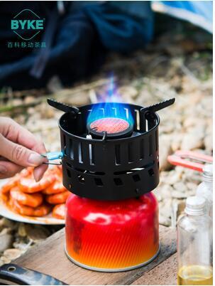戶外防風便攜瓦斯氣爐燒水泡茶野營野外野炊爐具火鍋爐頭裝備用品